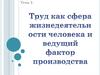 Труд как сфера жизнедеятельности человека и ведущий фактор производства