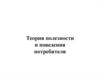 Теория полезности и поведения потребителя