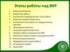 Этапы работы над ВКР