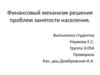 Финансовый механизм решения проблем занятости населения