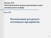 Оптимизация ресурсного потенциала предприятия