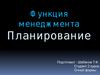 Функция менеджмента. Планирование