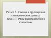 Сводка и группировка статистических данных. Ряды распределения в статистике (тема 3.1)