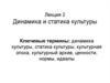 Динамика и статика культуры. (Лекция 2)