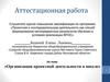 Аттестационная работа. Организация проектной деятельности в школе