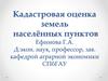 Кадастровая оценка земель населённых пунктов