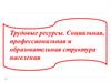 Трудовые ресурсы. Социальная, профессиональная и образовательная структура населения