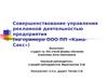 Совершенствование управления рекламной деятельностью предприятия (на примере ООО ПП «Кама-Сакс»)