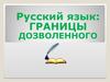 Русский язык. Границы дозволенного