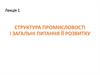 Структура промисловості і загальні питання її розвитку