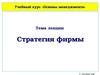 Стратегия фирмы. (Лекция 7)
