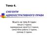 Суб’єкти адміністративного права. (Тема 4)