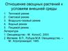 Отношение овощных растений к условиям внешней среды