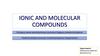 Ionic and molecular compounds