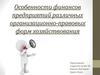 Особенности финансов предприятий различных организационно-правовых форм хозяйствования
