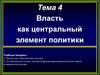 Власть как центральный элемент политики