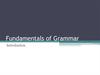 Fundamentals of Grammar. Introduction