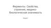 Ферменты. Свойства, строение, медико-биологическая значимость