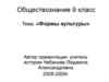 Формы культуры. (9 класс)
