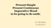 Present Simple. Present Continuous. Imperative Mood to be going to do smth