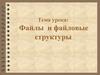 Файл и файловые структуры