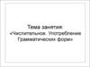 Числительное. Употребление грамматических форм. (Тема 7)