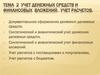 Учет денежных средств и финансовых вложений. Учет расчетов