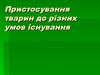 Пристосування тварин до різних умов існування