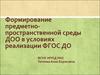 Формирование предметно - пространственной среды ДОО в условиях ФГОС ДОО
