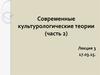 Современные культурологические теории (часть 2)
