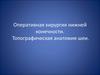 Оперативная хирургия нижней конечности. Топографическая анатомия шеи
