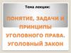 Понятие, задачи и принципы уголовного права. Уголовный закон