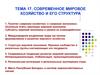 Современное мировое хозяйство и его структура. (тема 17)
