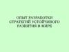Опыт разработки стратегий устойчивого развития в мире