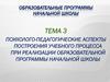 Психолого-педагогические аспекты построения учебного процесса при реализации образовательной программы начальной школы