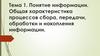 Понятие информации. Общая характеристика процессов сбора, передачи, обработки и накопления информации