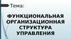 Функциональная организационная структура управления