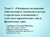 Положения действующего законодательства о кредитных отношениях с участием юридических лиц и физических лиц