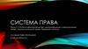 Система права. Система законодательства, международное и национальное право, наднациональное право. Правовая система