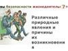 Различные природные явления и причины их возникновения