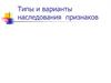 Типы и варианты наследования признаков