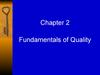 Fundamentals of quality. (Chapter 2)