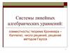 Системы линейных алгебраических уравнений