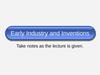 Early Industry and Inventions