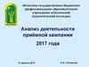 Анализ деятельности приёмной кампании 2017 года. Смоленский педагогический колледж