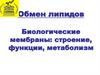 Обмен липидов. Биологические мембраны: строение, функции, метаболизм