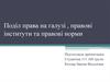 Поділ права на галузі, правові інститути та правові норми