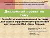 Разработка информационной системы для оценки эффективности финансовой деятельности ПАО «Банк Первый»