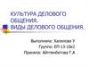 Культура делового общения. Виды делового общения