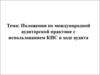 Положения по международной аудиторской практике с использованием КИС в ходе аудита